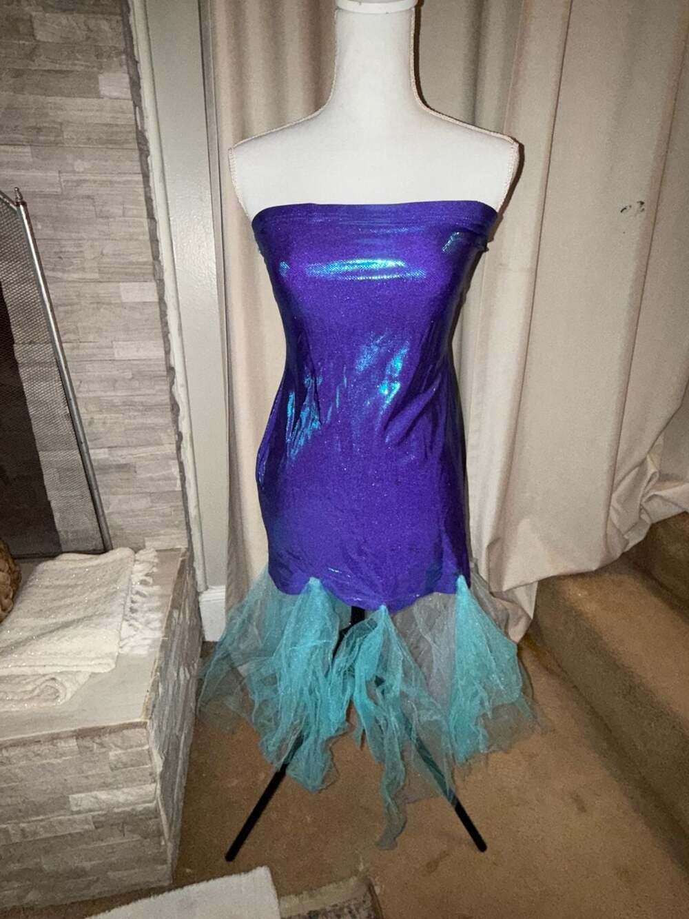 Formula X Mermaid Costume Tube Dress Purple Blue